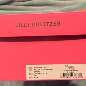 Lilly Pulitzer Gold Metallic Wanda Slide Sandals